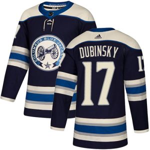 Impressive Adidas Blue Jackets #17 Brandon Dubinsky Navy Blue Alternate Authentic Stitched NHL Jersey a must - have for collectors