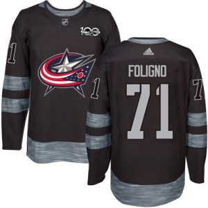 Sleek Adidas Blue Jackets #71 Nick Foligno Black 1917 2017 100th Anniversary Stitched NHL Jersey for ultimate sports enthusiasts