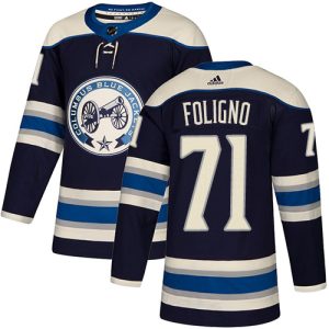 Impressive Adidas Blue Jackets #71 Nick Foligno Navy Alternate Authentic Stitched NHL Jersey for ultimate sports enthusiasts