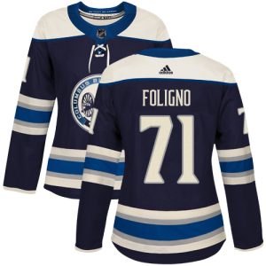 Stunning Adidas Blue Jackets #71 Nick Foligno Navy Alternate Authentic Women's Stitched NHL Jersey to stand out at the arena