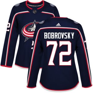 Stunning Adidas Blue Jackets #72 Sergei Bobrovsky Navy Blue Home Authentic Women's Stitched NHL Jersey for ultimate sports enthusiasts