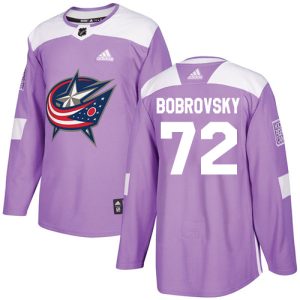 Fantastic Adidas Blue Jackets #72 Sergei Bobrovsky Purple Authentic Fights Cancer Stitched NHL Jersey to complete your fan gear collection