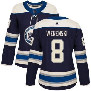 Stylish Adidas Blue Jackets #8 Zach Werenski Navy Alternate Authentic Women's Stitched NHL Jersey to stand out at the arena