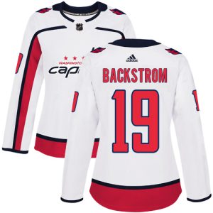Stunning Adidas Capitals #19 Nicklas Backstrom White Road Authentic Women's Stitched NHL Jersey for die - hard hockey fans