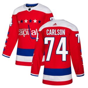 Stylish Adidas Capitals #74 John Carlson Red Alternate Authentic Stitched NHL Jersey to complete your fan gear collection