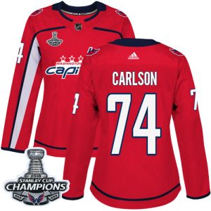 Amazing Adidas Capitals #74 John Carlson Red Home Authentic Stanley Cup Final Champions Women's Stitched NHL Jersey for die - hard hockey fans