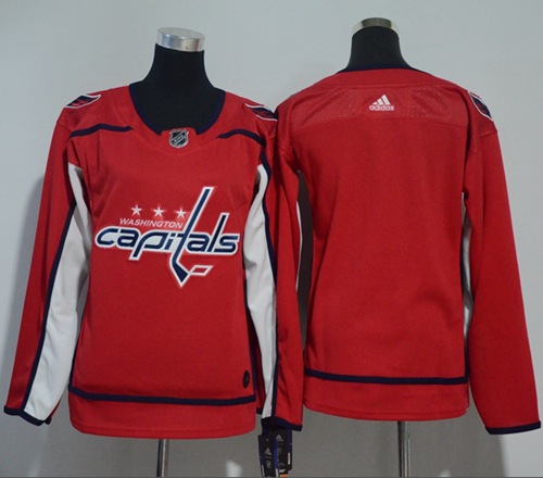 Impressive Adidas Capitals Blank Red Home Authentic Women's Stitched NHL Jersey perfect for game days