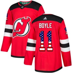 Stunning Adidas Devils #11 Brian Boyle Red Home Authentic USA Flag Stitched Youth NHL Jersey to stand out at the arena