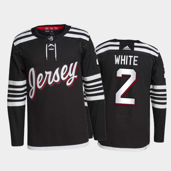 Gorgeous Adidas Devils #2 Colton White Men's 2021 22 Alternate Authentic NHL Jersey Black for ultimate sports enthusiasts