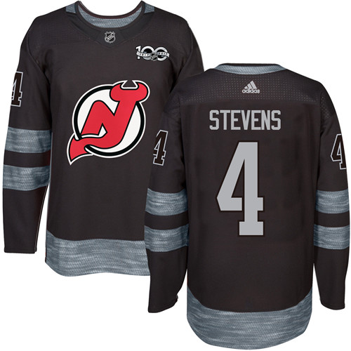 Gorgeous Adidas Devils #4 Scott Stevens Black 1917 2017 100th Anniversary Stitched NHL Jersey for ultimate sports enthusiasts