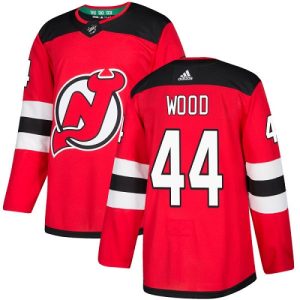 Stunning Adidas Devils #44 Miles Wood Red Home Authentic Stitched NHL Jersey to stand out at the arena