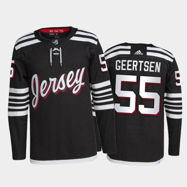 Stunning Adidas Devils #55 Mason Geertsen Men's 2021 22 Alternate Authentic NHL Jersey Black for die - hard hockey fans