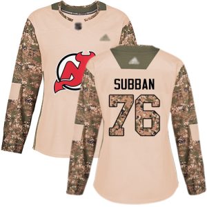 Stylish Adidas Devils #76 P.K. Subban Camo Authentic 2017 Veterans Day Women's Stitched NHL Jersey for die - hard hockey fans