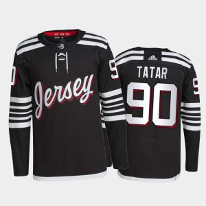 Fantastic Adidas Devils #90 Tomas Tatar Men's 2021 22 Alternate Authentic NHL Jersey Black for die - hard hockey fans