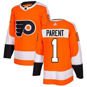 Stunning Adidas Flyers #1 Bernie Parent Orange Home Authentic Stitched NHL Jersey perfect for game days