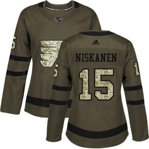 Amazing Adidas Flyers #15 Matt Niskanen Green Salute to Service Women's Stitched NHL Jersey perfect for game days