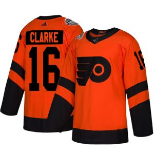 Impressive Adidas Flyers #16 Bobby Clarke Orange Authentic 2019 Stadium Series Stitched NHL Jersey for ultimate sports enthusiasts