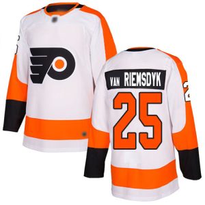 Sleek Adidas Flyers #25 James Van Riemsdyk White Road Authentic Stitched NHL Jersey for ultimate sports enthusiasts
