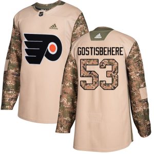 Gorgeous Adidas Flyers #53 Shayne Gostisbehere Camo Authentic 2017 Veterans Day Stitched Youth NHL Jersey to complete your fan gear collection