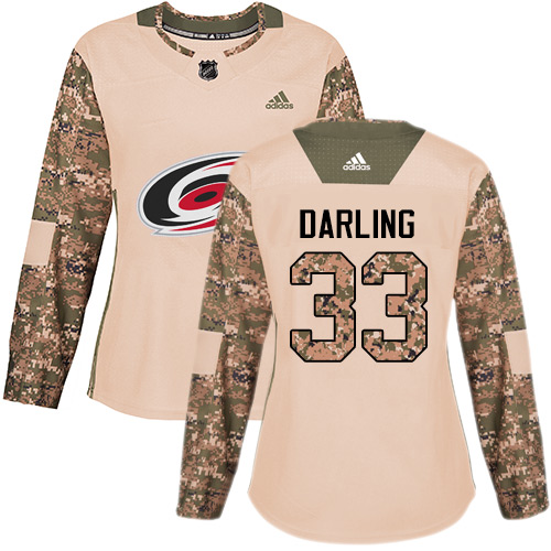 Unique Adidas Hurricanes #33 Scott Darling Camo Authentic 2017 Veterans Day Women's Stitched NHL Jersey for ultimate sports enthusiasts