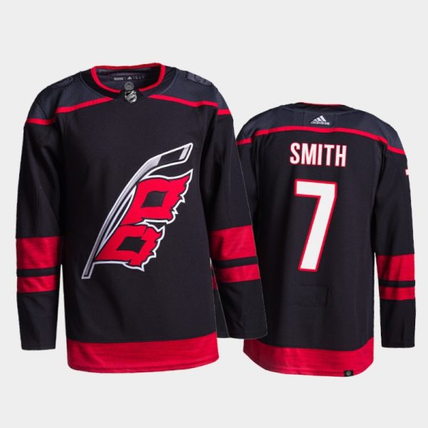 Sleek Adidas Hurricanes #7 Brendan Smith Men's 2021 22 Alternate Authentic NHL Jersey Black a must - have for collectors