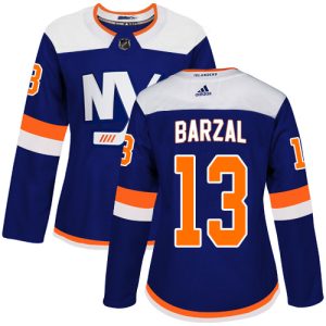 Stunning Adidas Islanders #13 Mathew Barzal Blue Alternate Authentic Women's Stitched NHL Jersey to complete your fan gear collection
