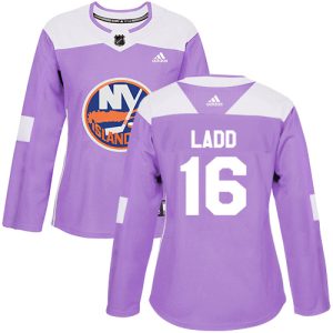 Sleek Adidas Islanders #16 Andrew Ladd Purple Authentic Fights Cancer Women's Stitched NHL Jersey perfect for game days