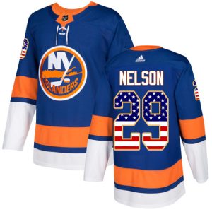Unique Adidas Islanders #29 Brock Nelson Royal Blue Home Authentic USA Flag Stitched NHL Jersey to stand out at the arena