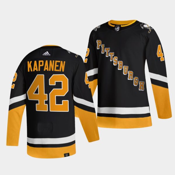 Amazing Adidas Penguins #42 Kasperi Kapanen Men's 2021 22 Alternate Authentic NHL Jersey Black to stand out at the arena