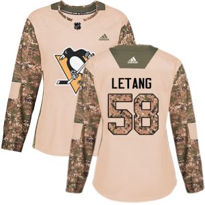 Unique Adidas Penguins #58 Kris Letang Camo Authentic 2017 Veterans Day Women's Stitched NHL Jersey perfect for game days