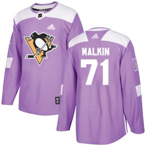 Unique Adidas Penguins #71 Evgeni Malkin Purple Authentic Fights Cancer Stitched NHL Jersey to show your team spirit