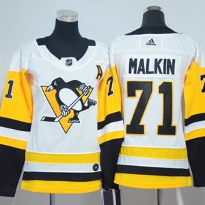 Impressive Adidas Penguins #71 Evgeni Malkin White Road Authentic Women's Stitched NHL Jersey to complete your fan gear collection