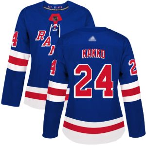 Stunning Adidas Rangers #24 Kaapo Kakko Royal Blue Home Authentic Women's Stitched NHL Jersey to complete your fan gear collection