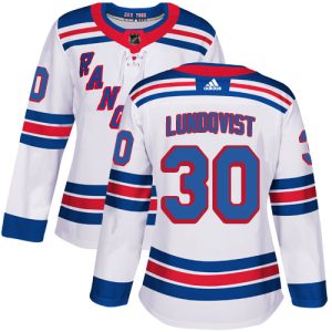 Sleek Adidas Rangers #30 Henrik Lundqvist White Road Authentic Women's Stitched NHL Jersey for ultimate sports enthusiasts