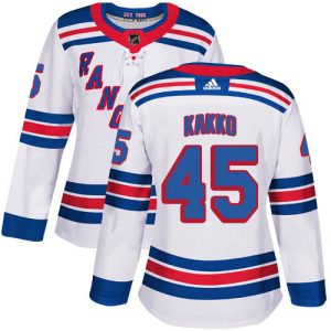 Stylish Adidas Rangers #45 Kappo Kakko White Road Authentic Women's Stitched NHL Jersey for die - hard hockey fans