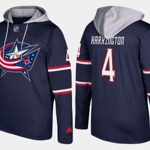 Impressive Blue Jackets #4 Scott Harrington Navy Name And Number Hoodie perfect for game days