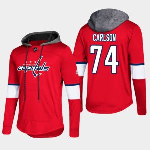 Gorgeous Capitals #74 John Carlson Red 2018 Pullover Platinum Hoodie a must - have for collectors