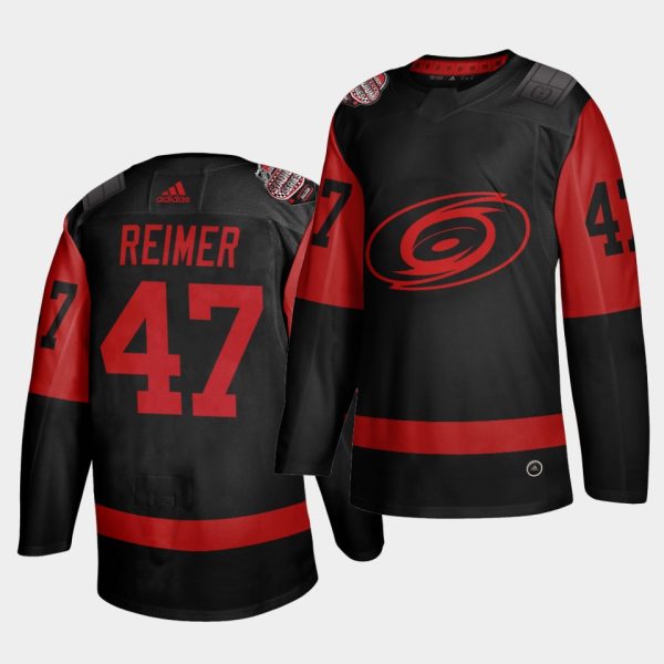 Stylish Carolina Hurricanes #47 James Reimer Black Men's 2021 Stadium Series Outdoor Game Jersey perfect for game days