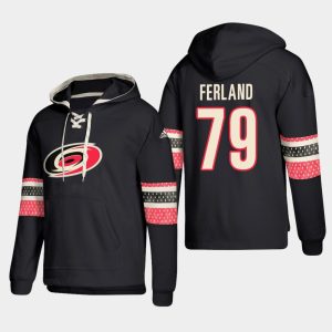 Amazing Carolina Hurricanes #79 Michael Ferland Black adidas Lace Up Pullover Hoodie to complete your fan gear collection
