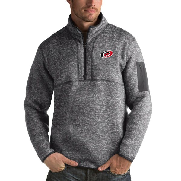 Stunning Carolina Hurricanes Antigua Fortune Quarter Zip Pullover Jacket Black to complete your fan gear collection