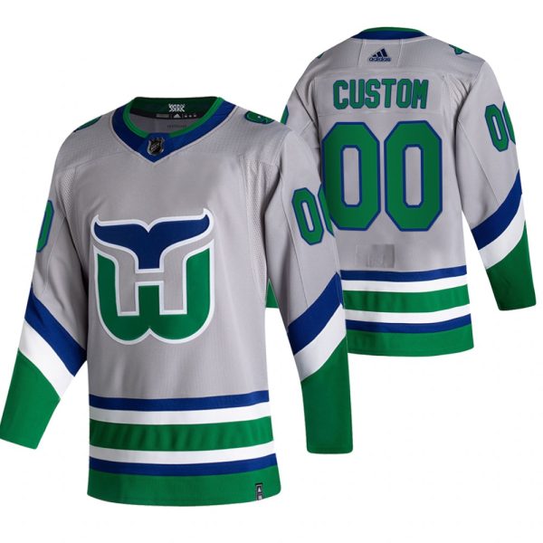 Fantastic Carolina Hurricanes Custom Grey Men's Adidas 2020 21 Reverse Retro Alternate NHL Jersey perfect for game days