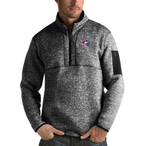 Fantastic Columbus Blue Jackets Antigua Fortune Quarter Zip Pullover Jacket Charcoal a must - have for collectors