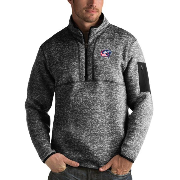 Fantastic Columbus Blue Jackets Antigua Fortune Quarter Zip Pullover Jacket Charcoal a must - have for collectors