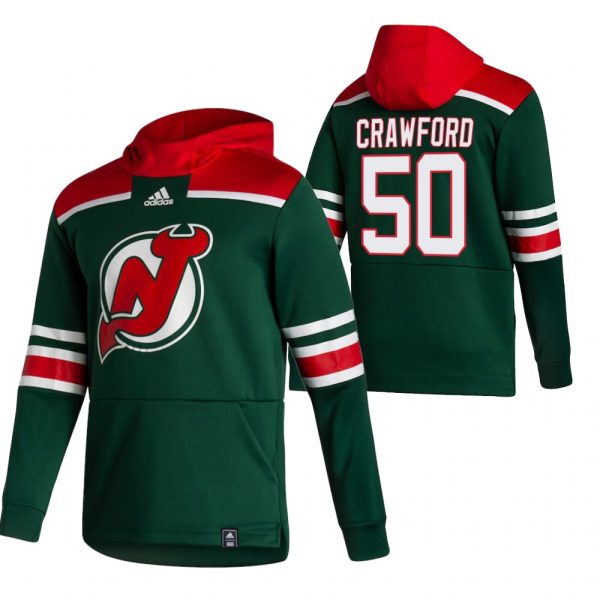 Sleek New Jersey Devils #50 Corey Crawford Adidas Reverse Retro Pullover Hoodie Green for ultimate sports enthusiasts