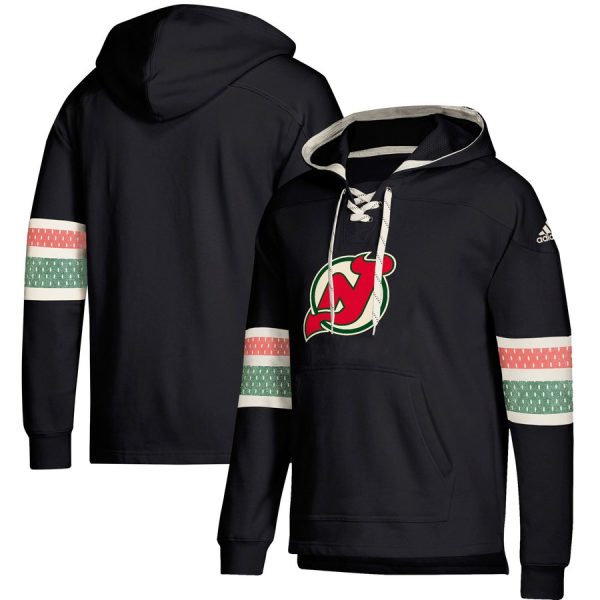 Stylish New Jersey Devils adidas Jersey Lace Up Pullover Hoodie Black to show your team spirit