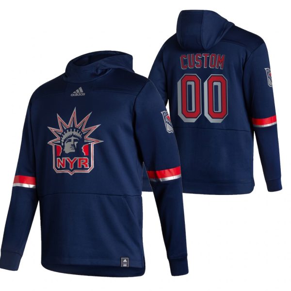 Sleek New York Rangers Custom Adidas Reverse Retro Pullover Hoodie Navy for die - hard hockey fans