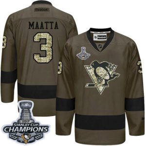 Fantastic Penguins #3 Olli Maatta Green Salute to Service 2017 Stanley Cup Finals Champions Stitched NHL Jersey to show your team spirit