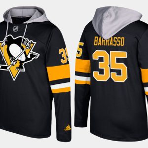 Stunning Penguins #35 Tom Barrasso Black Name And Number Hoodie a must - have for collectors