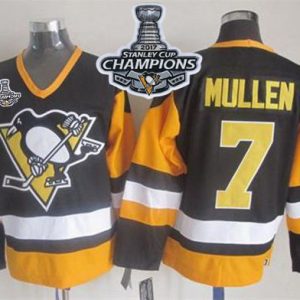 Sleek Penguins #7 Joe Mullen Black CCM Throwback 2017 Stanley Cup Finals Champions Stitched NHL Jersey a must - have for collectors
