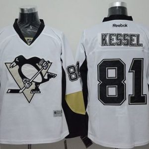 Stunning Penguins #81 Phil Kessel White Away Stitched NHL Jersey for die - hard hockey fans